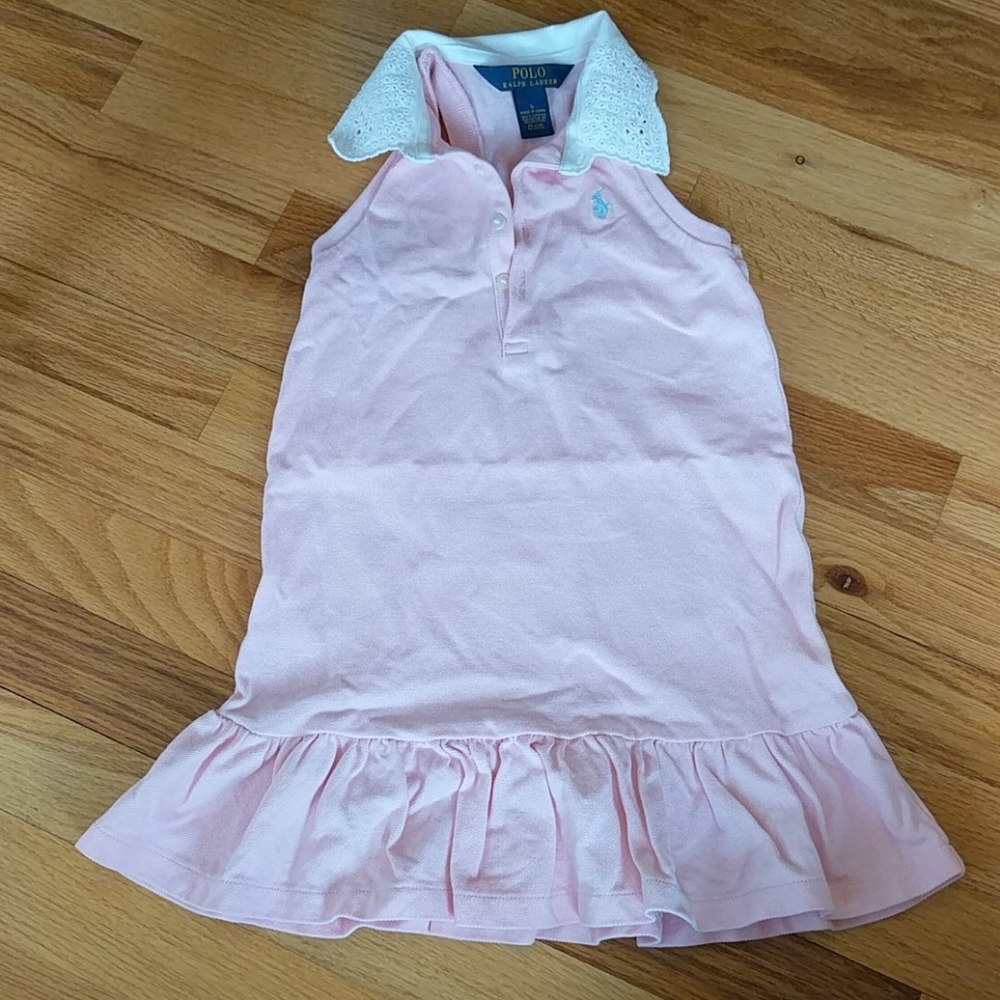 Girls Ralph Lauren dress eyelet ruffle racerback 5